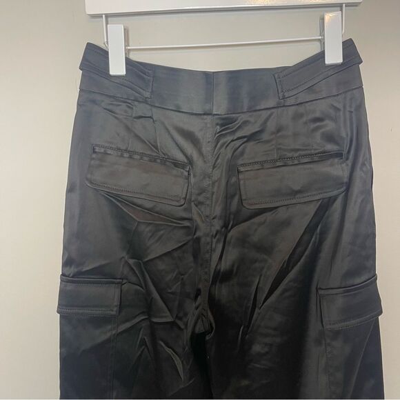 L’Academie Revolve  black satin cargo pants Small new - Picture 6 of 9